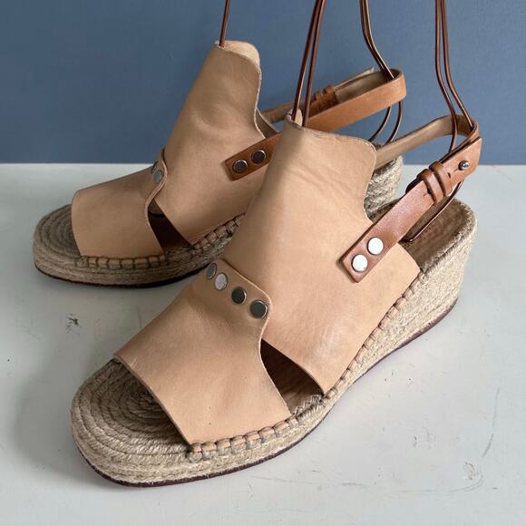 Rag & Bone sandals size 9 EU 39 tan espadrille studded gladiator slingback flats